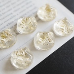 import【6個】フラワーカボション＊ドライフラワー＊貼り付けパーツ＊デコパーツ
