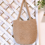 ふんわり編み♡麻紐縦長肩掛けカゴバッグ🌿🌿マスタード色内布付き