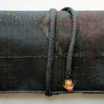 ６２７８　色大島紬の着物で作った和風財布・ポーチ＃送料無料
