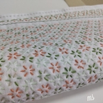刺し子ふきん 小花模様 淡色