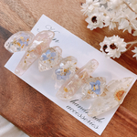 ボタニカル鉱石のロングヘアクリップ