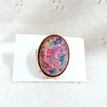 vintage glass ring ヴィンテージ ファイヤーオパールカラー 指輪 