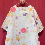 お花畑*ゆったりワンピース オフホワイトmix