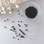約1000pcs ＊2mm 極小 ガラスビーズ （ブラック） （0214）