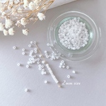 約1000pcs ＊2mm 極小 ガラスビーズ （ホワイト） （0217）