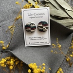 《3》＊リバティ柄のくるみボタンピアス＊