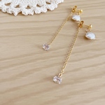  【送料無料】perl & swarovski  pierce