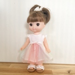 レインボーチュールワンピース¨̮♡︎メルちゃんソランちゃん服ハンドメイド