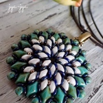 【新色】circle beads necklace - ホワイトターコイズΦ4.5cm