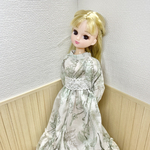 リカちゃん　ラグラン袖ワンピース　若草
