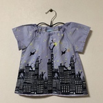 コットン【黒猫の夜】スモックブラウス 90