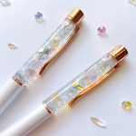 【再販】🍭Candy colorボールペン　カラー「ホワイト」☆替え芯無料☆ 蓄光パーツ入り