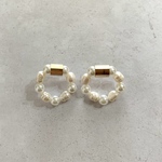淡水パールフープピアス