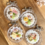 ミニチュアフード　ハンバーグ目玉焼き乗せて