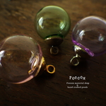 16mm color ガラスドーム&キャップ　5個(色選択)