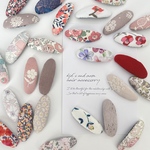 【選べる】リバティ／刺繍 赤 大人ピンク✳︎ベビー＆キッズパッチンピン（ヘアピン）