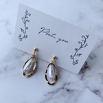 しずくパールのイヤリング ピアス・金属アレルギー対応へ変更OK