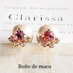 pinkbijouコットンパールキャッチピアス