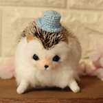 青色ふわふわハリネズミ＊ぬいぐるみ