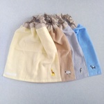 【TA1-6-4A】タオルエプロン＊刺繍キリン・羊・ペンギン・ロバ＊4枚set【入園入学】