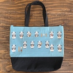 ２様オーダー品☆トートバッグ☆パンダのパン屋さん♪ブルー♪
