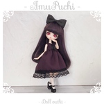 ダークパープルのゴシック風ドレス