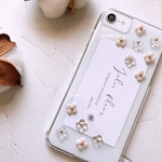 𝐜𝐥𝐞𝐚𝐫 𝐛𝐞𝐢𝐠𝐞’ / ぷっくりお花  スマホケース  iPhoneケース