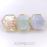 六角形　シャーベットカラーのゴールドミニバレッタ＊送料無料＊6㎝ ヘアアクセサリー　#minne_new WEEK パステルカラー　母の日