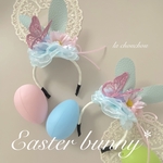 Happy Easterヘッドドレスカチューシャ(ライトブルー)♡春♡イースター♡犬猫用アクセサリー♡ペット用アクセサリー♡カチューシャ♡トリミング♡撮影用♡おうち撮影
