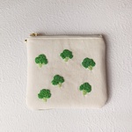ブロッコリー☆刺繍ミニポーチ