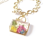 🌼レジンバッグチャーム（花かご・勿忘草ピンク）