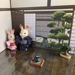盆栽と囲炉裏のセット☆☆ドールハウス、アンティーク、ミニチュア、インテリアに(*^_^*)