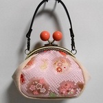 うさぎ・金襴・がま口ミニバッグ