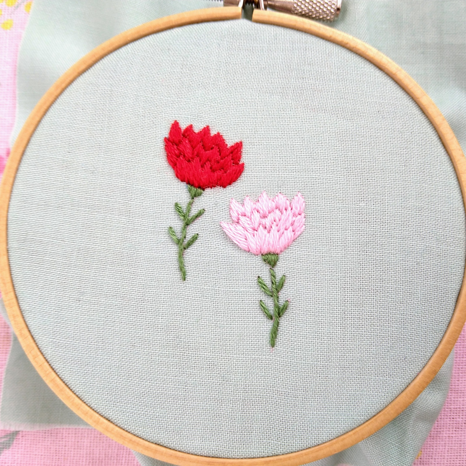 カーネーションの刺繡図案 - Rana.'s gallery | minne 国内最大