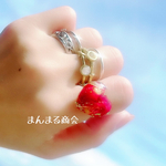 再販❣️【バラの気持ち🌹】Loveリングドライフラワースチールリング
