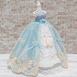 ラスト1点【受注製作】ドールドレス ブルーローズ アウトフィット リカちゃん 1/6ドール用