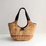 夏のカジュアルバッグ！【母の日】にも！バルーンバッグかご柄