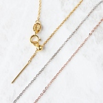 925シルバー☆スライドアジャスター付き ネックレスチェーン あずきチェーン S925 極細 1mm 華奢 金属アレルギー対応 ハンドメイド 素材 パーツ