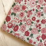 【綿麻キャンバス50×50】YUWA graceful flowers・キナリ×ピンクレッド