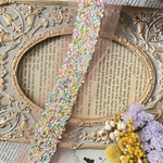 インド刺繍リボン　花　インド刺繍　スパンコール　刺繍リボン　リボン　りぼん