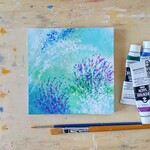 「ラベンダーの香りに誘われて」コルクボードの原画＊アートパネル