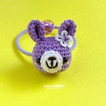 【再販6】すみれ色うさちゃんのあみぐるみヘアゴム