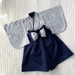 ベビー袴＊爽やかブルーフラワー💠
