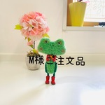 M様ご注文品『モヘア仕立ての不思議生物 緑ちゃん♪（赤靴）』