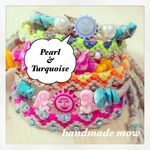 Neon Sun bracelet【Pearl&Turquoise】