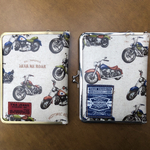 再販×5 バイク柄 ラミネート がま口母子手帳・お薬手帳ケース　口金選択可