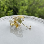 花とレジンの傘チャーム　クリアミモザ