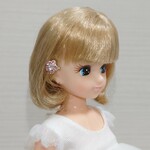206リカちゃん ヘアピン（ピンク・クリスタルのキラキラお花）゜0417
