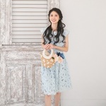＼値下げ70%／フラワーレース ワンピース（ライトブルー）38