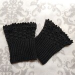 SALE!UVシルクコットン ゆったりハンドウォーマー 手首 　ブラック　黒